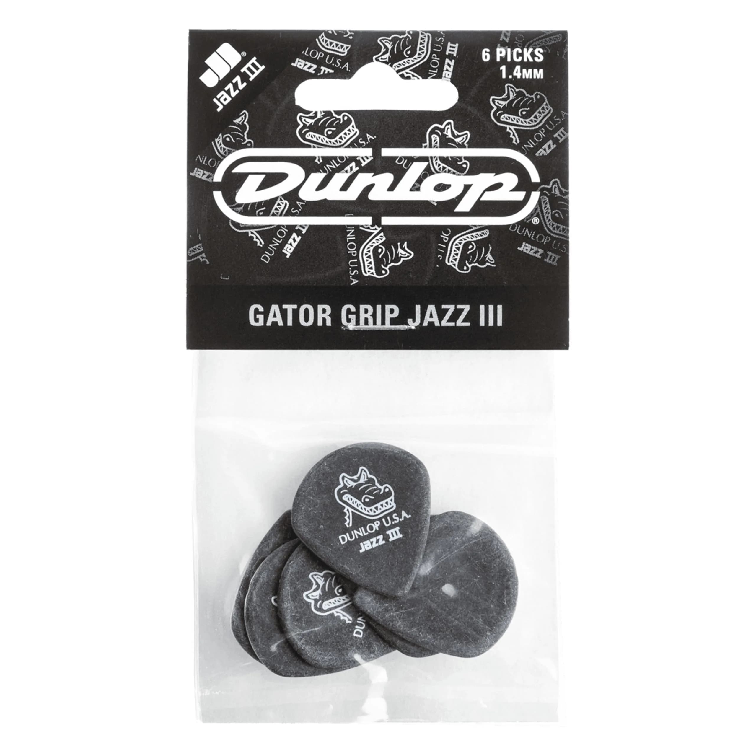 Jim Dunlop Gator Grip Jazz III Pick 1.4MM | Matte, Nonslip, Precise Tone for Guitarists in India - main product image
