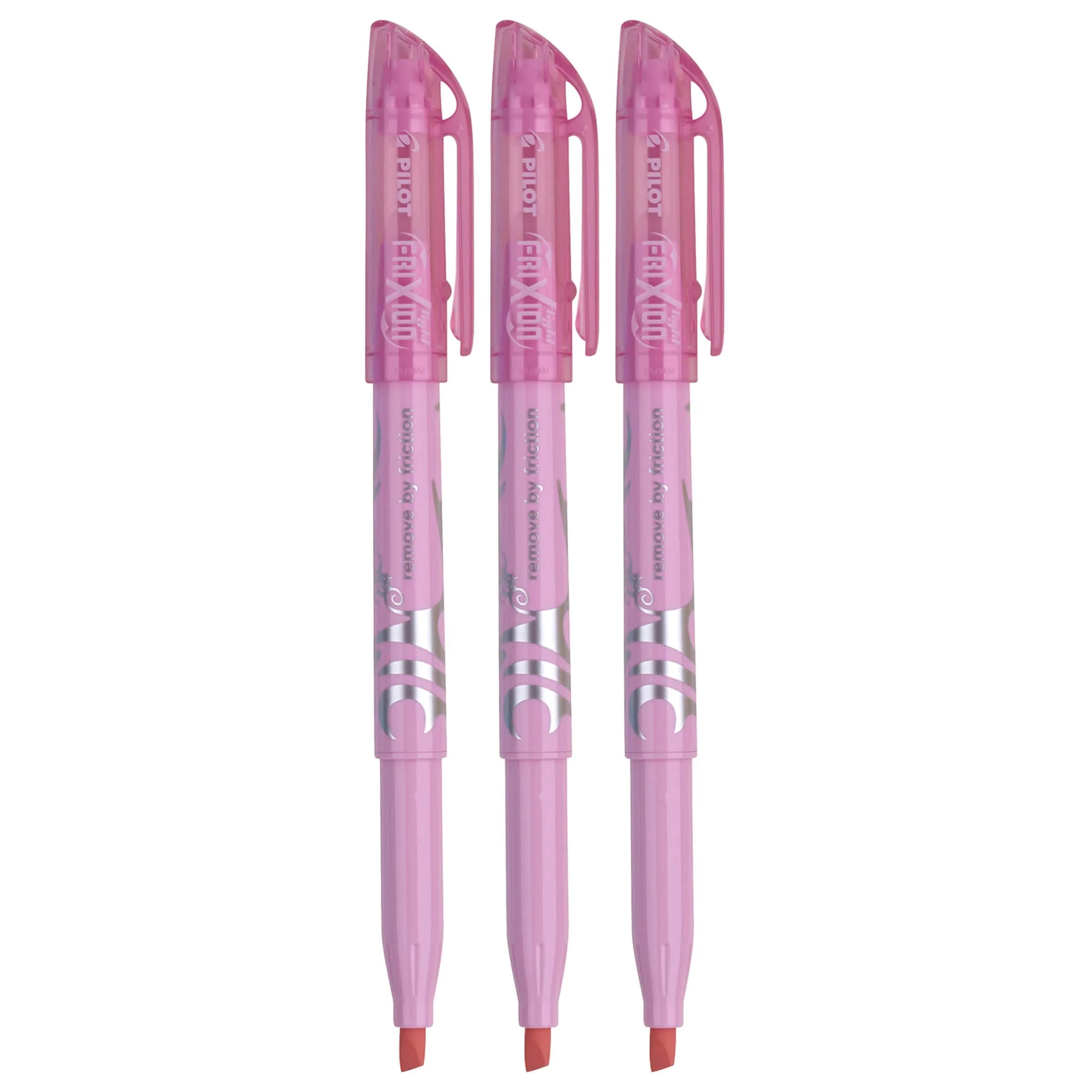 Pilot FriXion Pastel Erasable Highlighter 3 Pack | Pink Ink, Chisel Tip, Water-Based, Ambidextrous