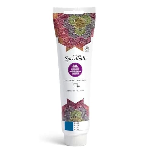 Speedball Fabric Block Printing Ink Blue 148ml (5 fl oz) | Water-Washable Oil-Based for Fabric & Paper thumbnail 1