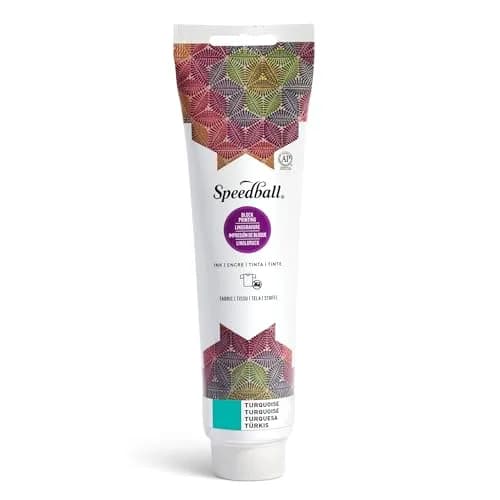 Speedball Fabric Block Printing Ink Turquoise 150ml (5.1 Fl Oz) | No Heat Set Required thumbnail 1