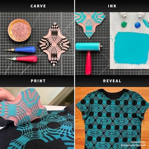 Speedball Fabric Block Printing Ink | Water-Based, Non-Toxic, Vibrant Colour (120 ml / 4 fl oz) thumbnail 4