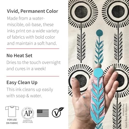 Speedball Fabric Block Printing Ink | Water-Based, Non-Toxic, Vibrant Colour (120 ml / 4 fl oz) thumbnail 2