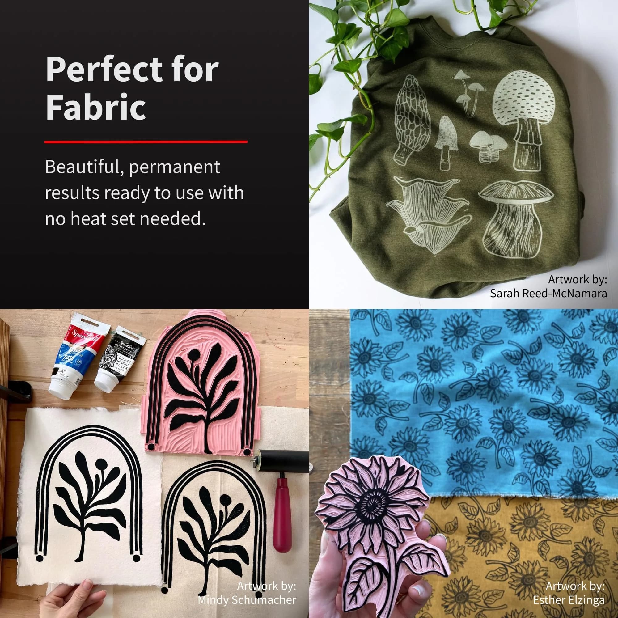 Speedball Fabric Block Printing Ink | Water-Based, Non-Toxic, Vibrant Colour (120 ml / 4 fl oz) - view 3