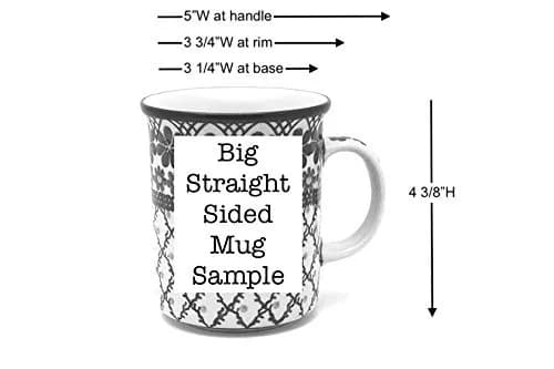 Polish Pottery Gallery Blue Drinking Cup 15 oz | Handmade Polish Stoneware Mug with Large Handle thumbnail 3