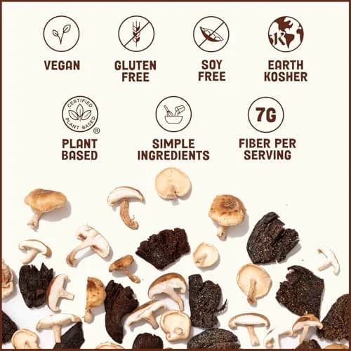 Pan's Mushroom Jerky, Vegan Snacks, Dried Shiitake, Plant-Based Jerky, Gluten Free, High in Fiber (2.2 Oz Pack of 3) thumbnail 3