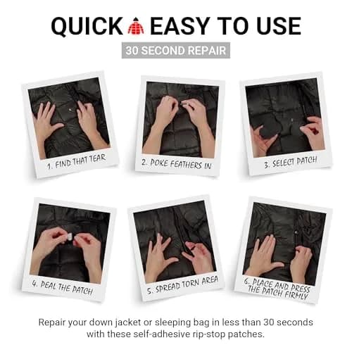 DJR Self-Adhesive Waterproof Repair Patch Kit | Nylon Ripstop, Multiple Sizes & Colors thumbnail 3