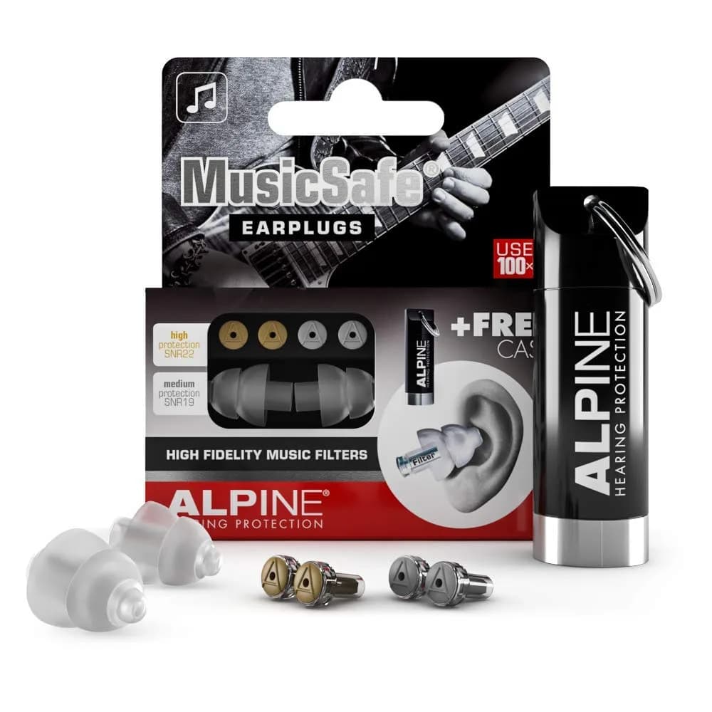 Alpine MusicSafe High Fidelity Earplugs for Musicians 19 & 22 dB Filters | Professional Hearing Protection