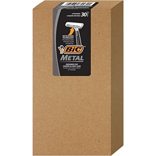 BIC Metal Men's Disposable Shaving Razors, 30 Count | Coarse & Curly Hair Friendly thumbnail 2