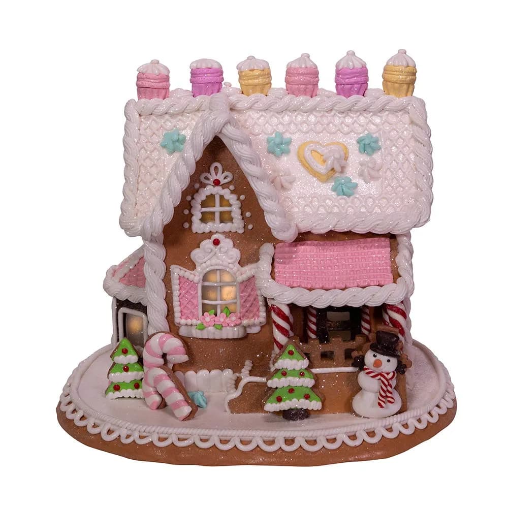 Kurt S. Adler 9-Inch Gingerbread House with LED Lights, Multi | Festive Holiday Home Décor Accent - view 2
