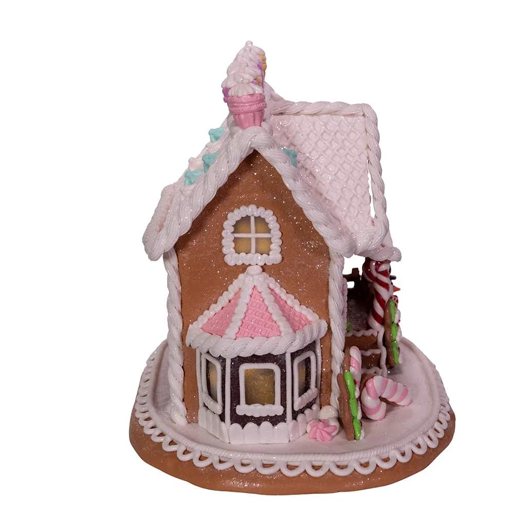 Kurt S. Adler 9-Inch Gingerbread House with LED Lights, Multi | Festive Holiday Home Décor Accent - view 3