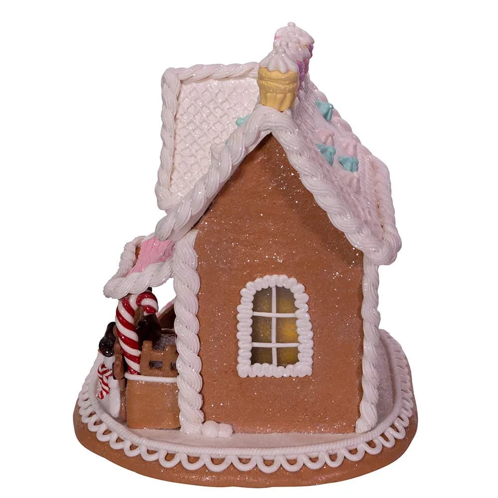 Kurt S. Adler 9-Inch Gingerbread House with LED Lights, Multi | Festive Holiday Home Décor Accent - view 4