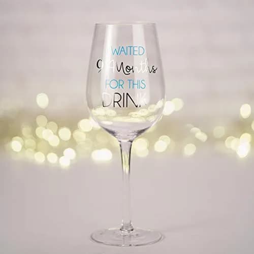 Pavilion Gift Company Blue Stemmed Wine Glass 473ml (16 Oz) | Funny New Mom Gift thumbnail 6