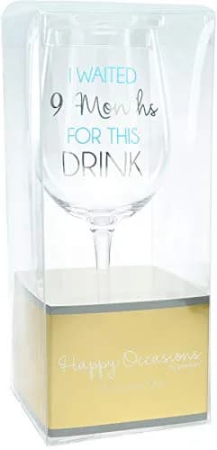 Pavilion Gift Company Blue Stemmed Wine Glass 473ml (16 Oz) | Funny New Mom Gift thumbnail 7
