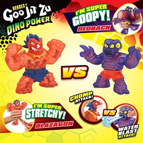 Heroes of Goo Jit Zu Dino Power Volcanic Rumble Versus Pack - Blazagon vs. Redback Action Figures (2-Pack) | ASTM-Tested Toy thumbnail 5