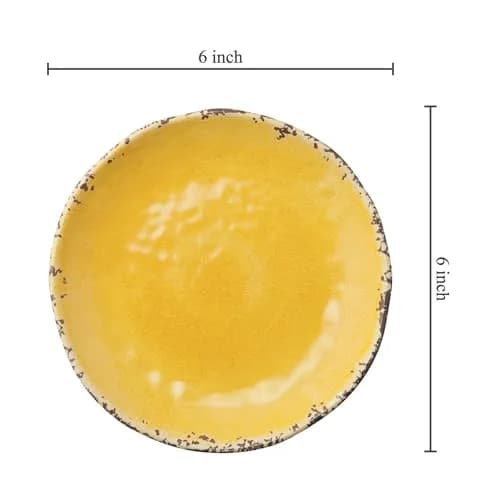 Supreme Housewares 4-Piece 6 Inch Melamine Dessert Plates Crackle Yellow | Elegant & Durable Serving Plates thumbnail 4