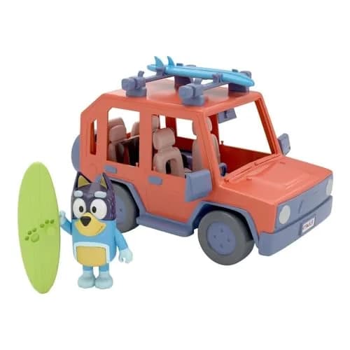 Bluey 4WD Family Vehicle with 1 Figure and 2 Surfboards | Customizable Car for Ages 3+ | 24.1cm (9.5in) Length — Bluey & Car