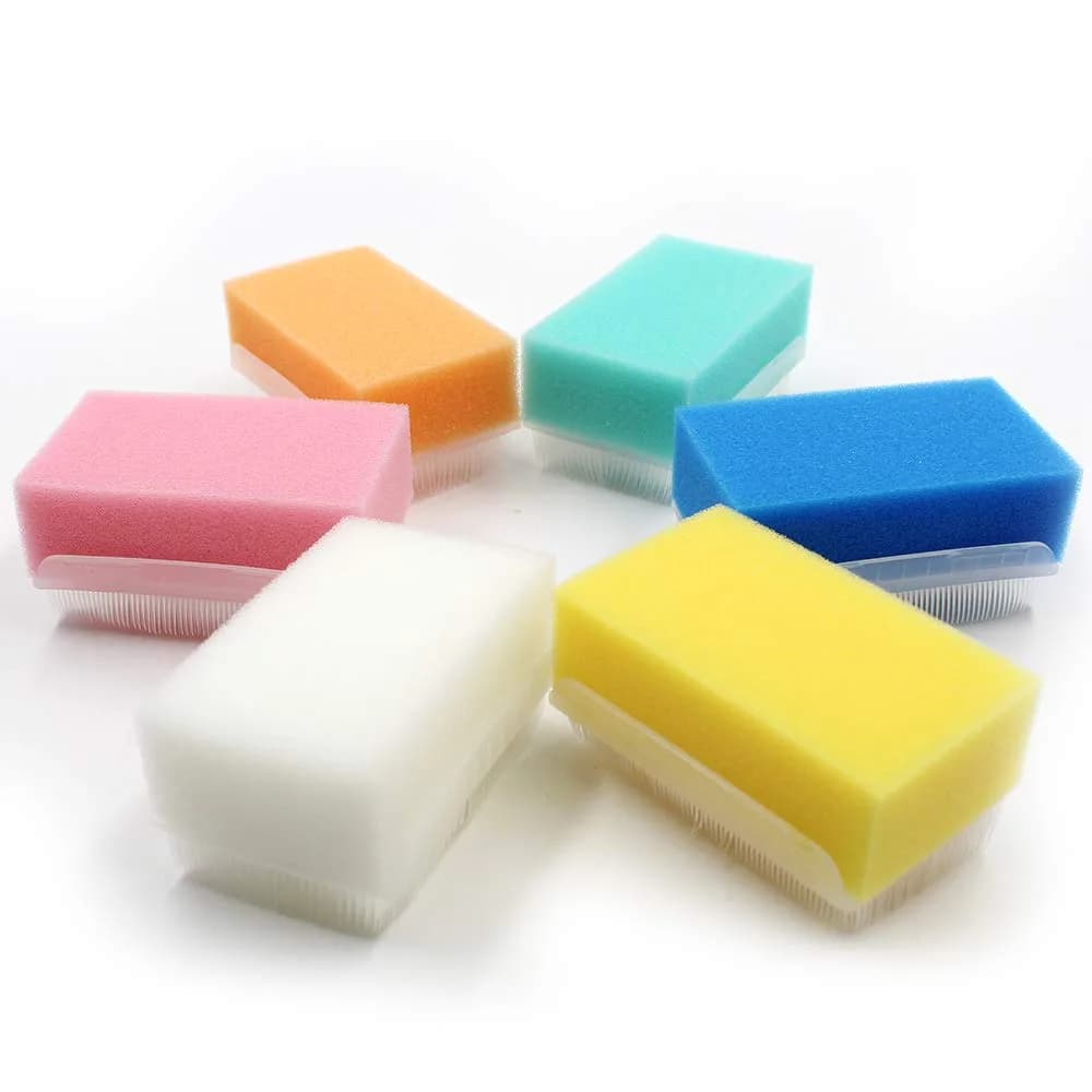 wellgler Autism Sensory Brush for Therapy, Surgical Scrub Brush, Baby Sponge for Bathing, Cradle Cap Brush (6-Pack, Assorted Colors) - main product image