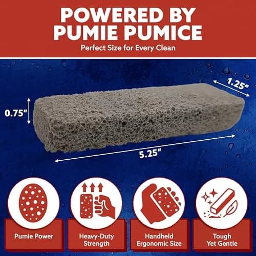 PUMIE Heavy Duty Pumice Scouring Stick with Flexi Scour Pad | Tough Stain Removal for Household & Commercial Use thumbnail 4