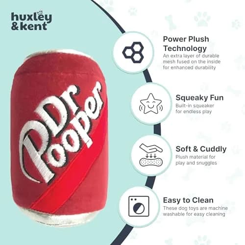 Huxley & Kent Power Plush Squeaky Dog Toy, Dr Pooper, Large | Soft, Durable, and Engaging for Dogs thumbnail 4