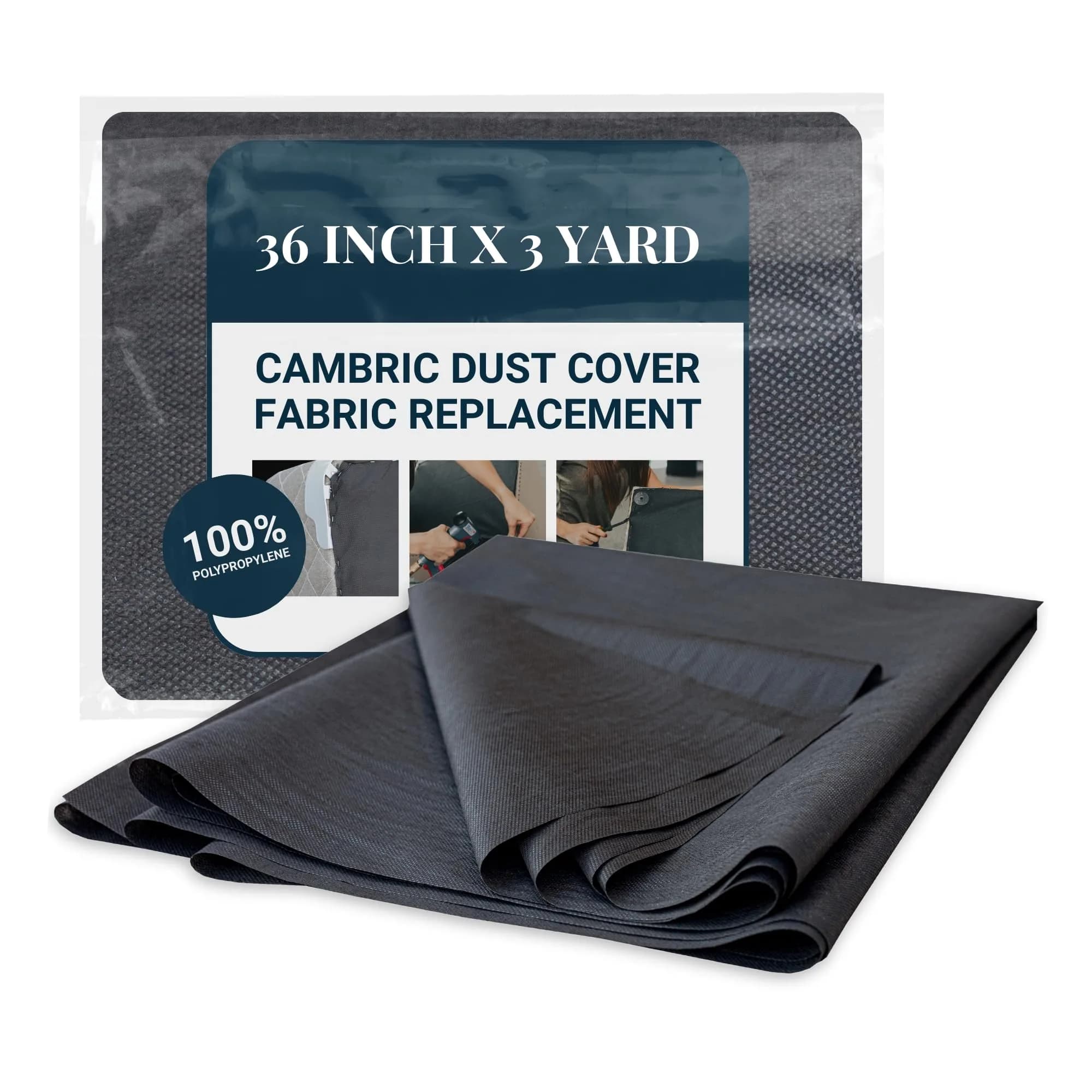 House2Home Black Upholstery Fabric Dust Cover 36 Inch | Commercial Quality Polypropylene - main product image