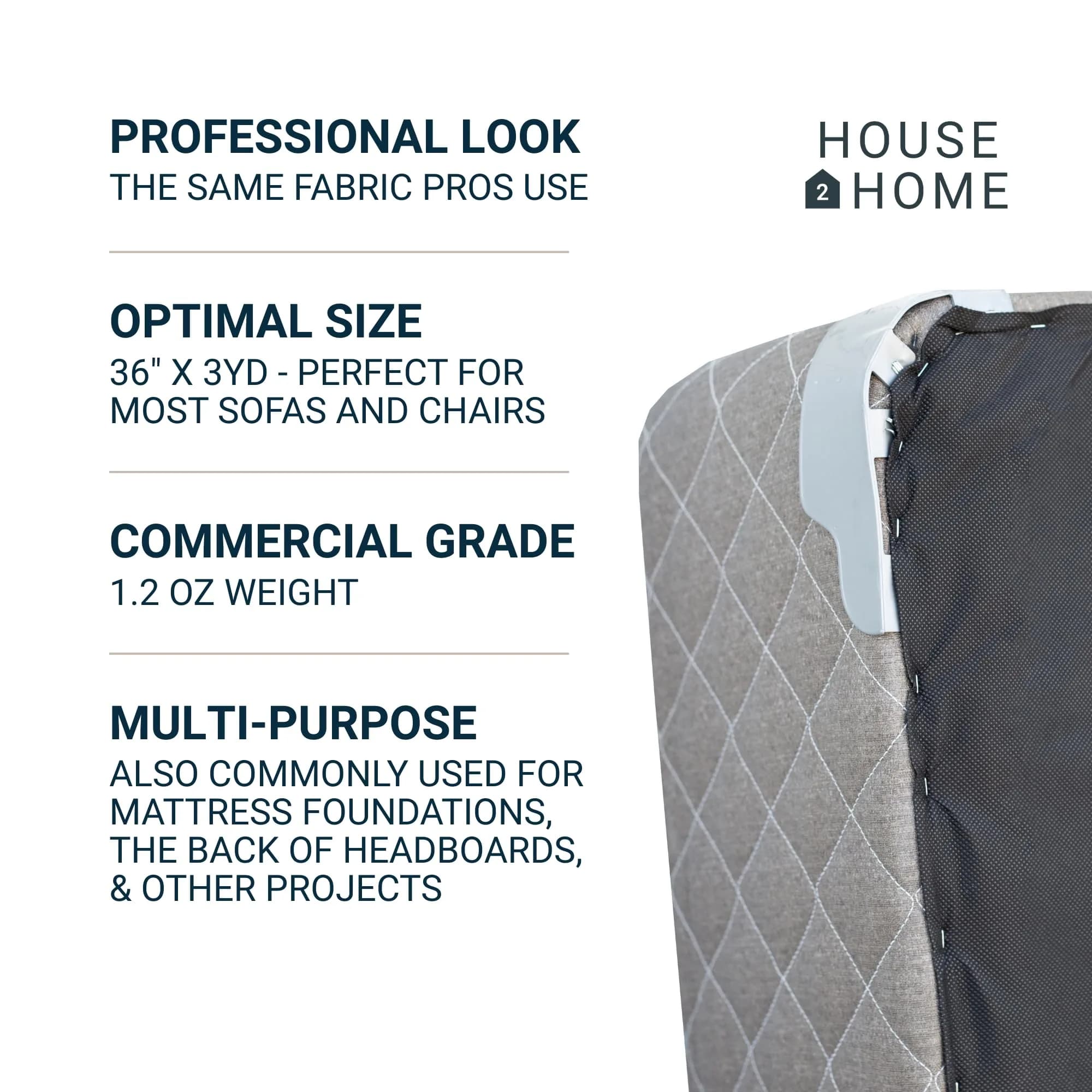 House2Home Black Upholstery Fabric Dust Cover 36 Inch | Commercial Quality Polypropylene - view 3