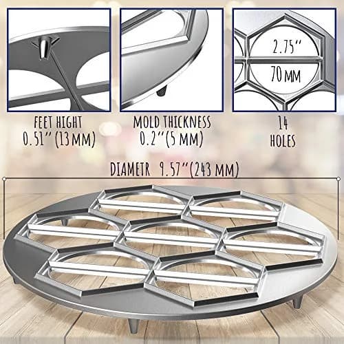 MHH Ravioli & Empanada Maker – Heavy-Duty 14-Slot Mold Press for Homemade Dumplings, Pastries, Samosas & More | Global Recipes thumbnail 2