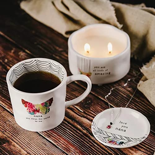 Pavilion Gift Company Nana Butterfly Rainbow Stripe Stoneware Coffee Mug 473ml (16 Oz) | Dishwasher Safe thumbnail 7