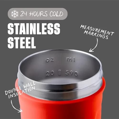 BlenderBottle Strada Insulated Stainless Steel Shaker Cup 710ml (24oz) with Wire Whisk | Keeps Drinks Cold 24 Hours thumbnail 3
