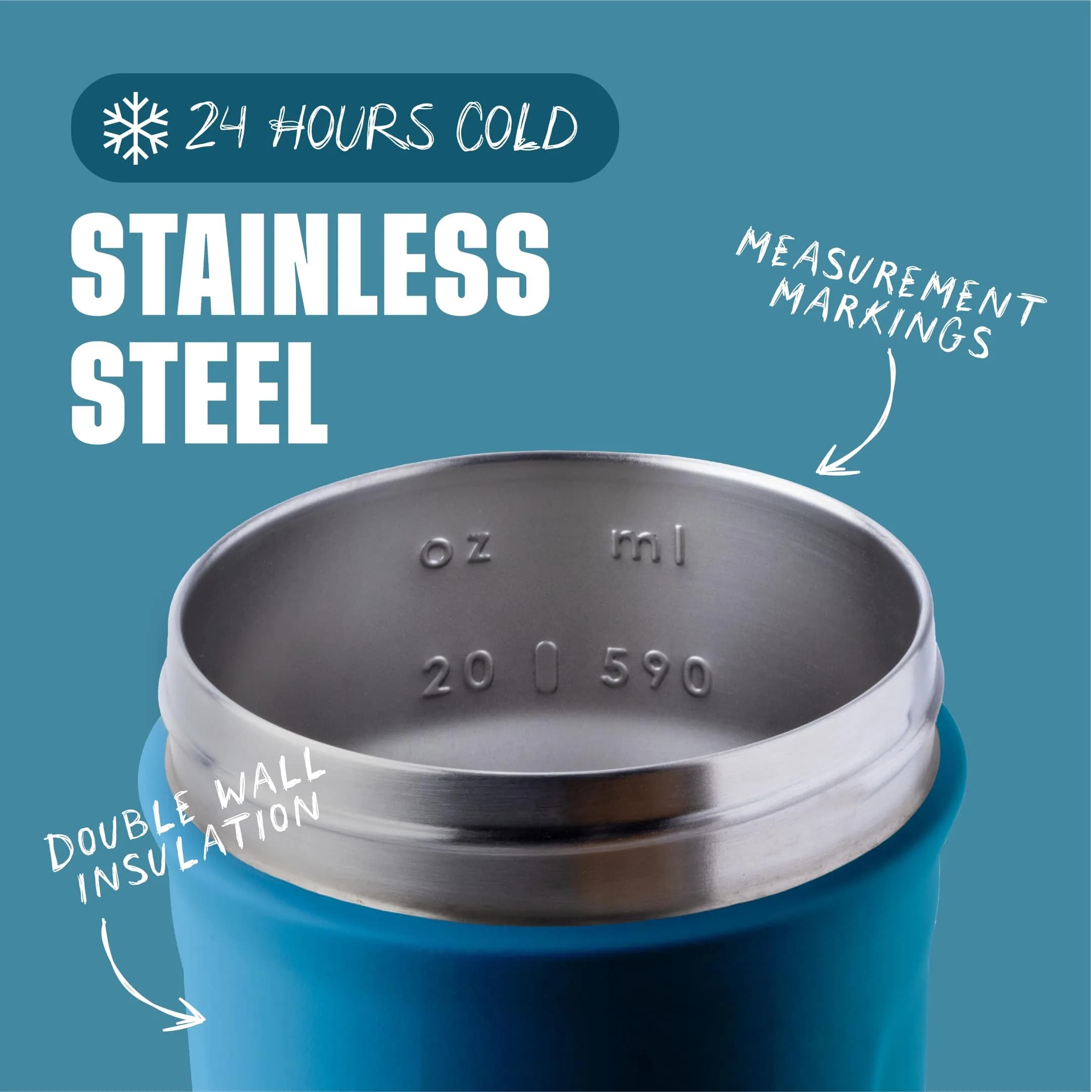 BlenderBottle Strada Shaker Cup Insulated Stainless Steel Water Bottle 710ml (24-Ounce) | Keeps Drinks Cold 24 Hours - view 3