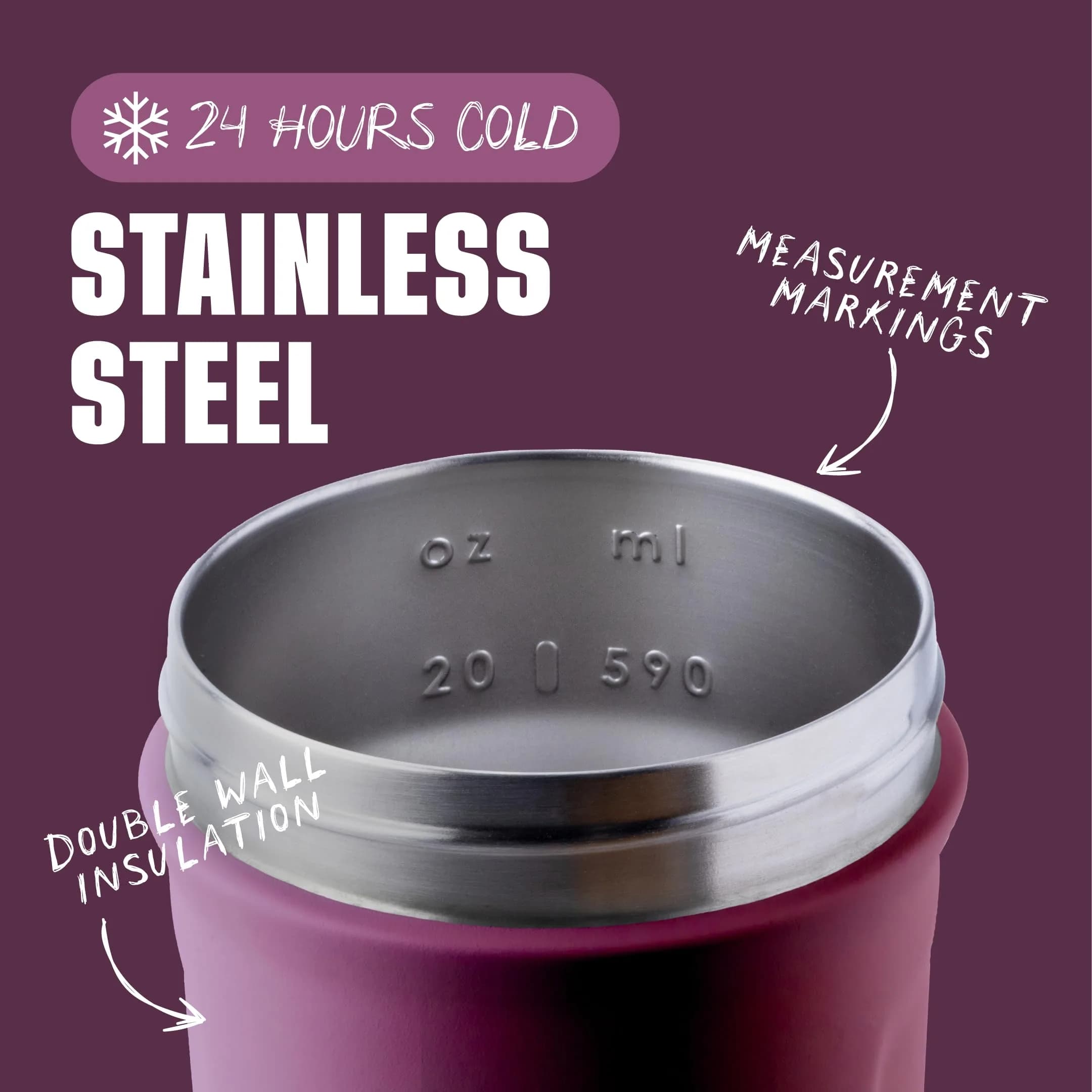 BlenderBottle Strada Stainless Steel Shaker Bottle 710ml (24 oz) | Insulated for 24 Hours - view 3