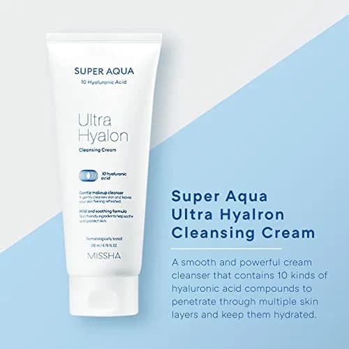 MISSHA Super Aqua Ultra Hyalron Cleansing Cream 200ml | Hydrating Deep Cleanser for Sensitive Skin thumbnail 2