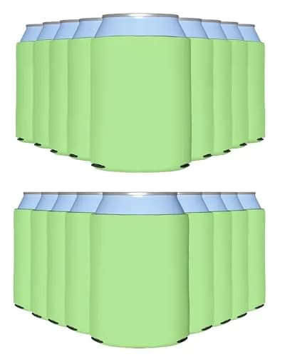 PartyPrints 100 Pack Pistachio Blank Can Cooler Sleeves | Insulated Foam Drink Holder for 12oz & 16oz Cans thumbnail 1