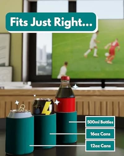 PartyPrints Teal Blank Can Cooler Sleeves (100 Pack) | Customizable Foam Insulators for 12oz & 16oz Cans thumbnail 4