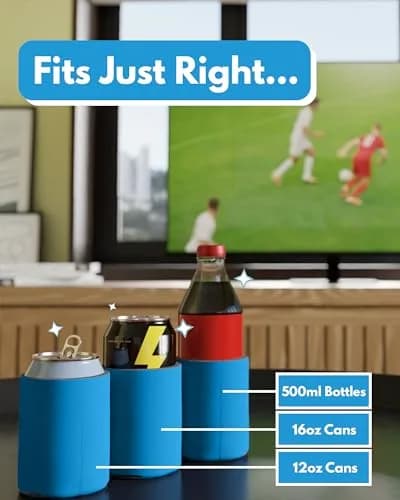 PartyPrints Robins Egg Blue Blank Can Cooler Sleeves (100 Pack, 156ml/5.5oz) | Customizable Foam Drink Holder for Parties thumbnail 4