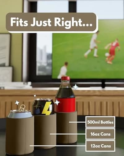 PartyPrints 100 Pack Taupe Blank Can Cooler Sleeves | Customizable Foam for 12oz & 16oz Cans thumbnail 4