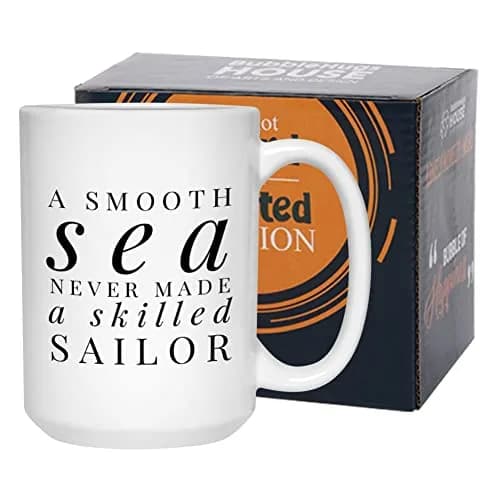 Bubble Hugs Sailor Coffee Mug 443ml (15 Oz) | Smooth Sea Never Made a Skilled Sailor thumbnail 1