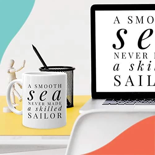 Bubble Hugs Sailor Coffee Mug 11 Oz (325 ml) | A Smooth Sea Never Made a Skilled Sailor Mug thumbnail 6