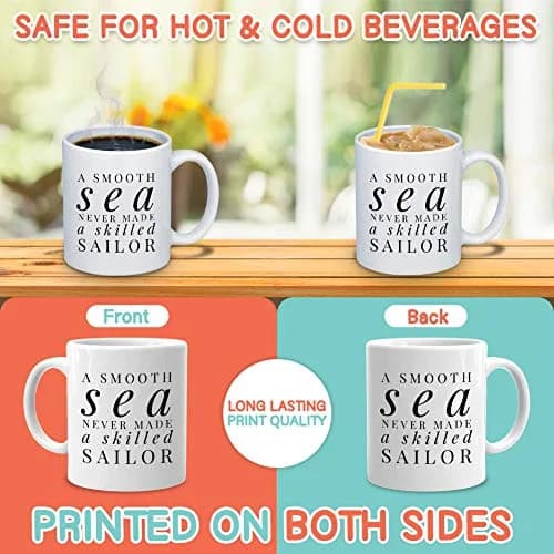 Bubble Hugs Sailor Coffee Mug 11 Oz (325 ml) | A Smooth Sea Never Made a Skilled Sailor Mug thumbnail 3