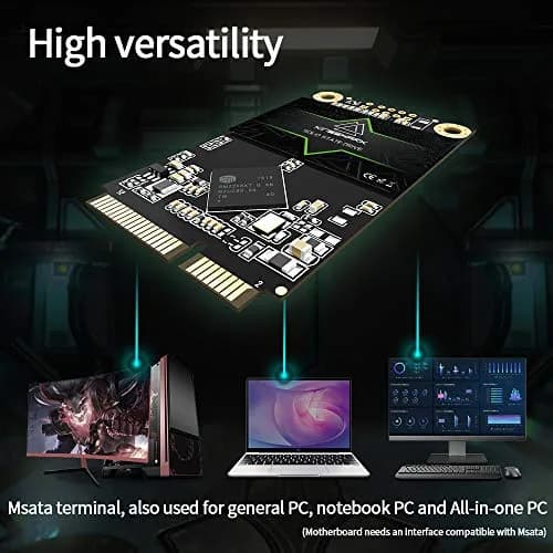 Kingshark Gamer mSATA 64GB Internal Solid State Drive High Performance Hard Drive for Desktop Laptop SATA III 6Gb/s Includes SSD (64GB, Msata) thumbnail 4