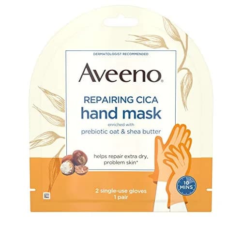 Aveeno Repairing CICA Hand Mask with Shea Butter & Prebiotic Oat, 36 Pack | Moisturizes & Nourishes thumbnail 1