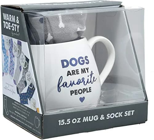 Pavilion Gift Company Dogs Are My Favorite People - Bone Socks & 15.5 Oz Coffee Cup Mug Gift Set thumbnail 7