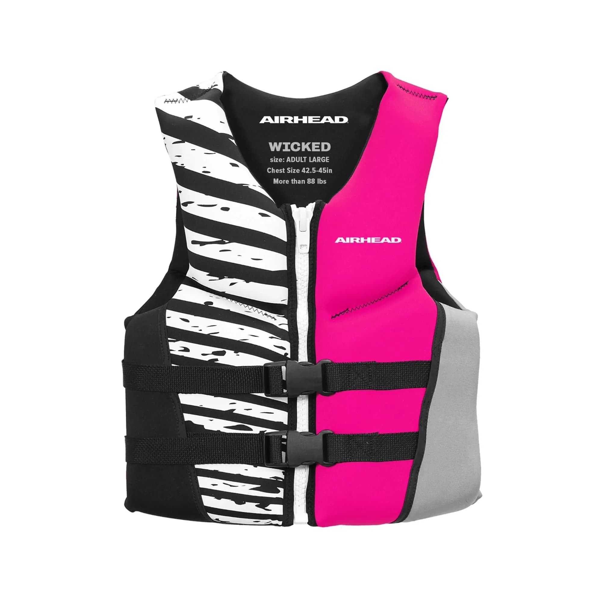 Airhead WICKED Kwik-Dry Neolite Flex Life Jacket for Adults | USCG Approved Level 70 Watersports Vest