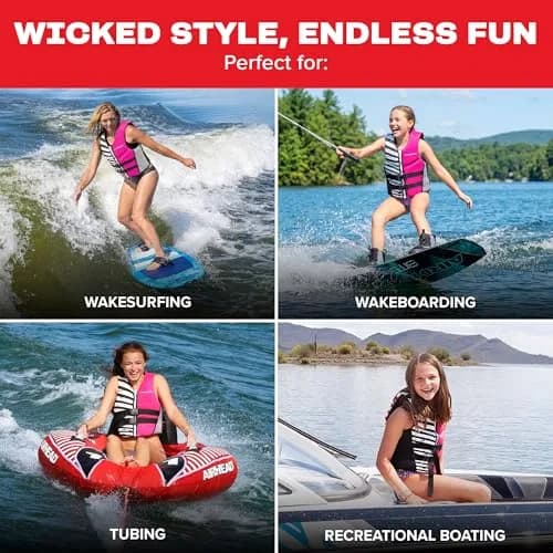 Airhead WICKED Kwik-Dry Neolite Flex Life Jacket for Adults | USCG Approved Level 70 Watersports Vest thumbnail 4