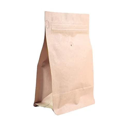 Awe Package Resealable Zipper Box Pouch Coffee Bag with Valve, 340g (12 oz) - 50 Count, Kraft thumbnail 1