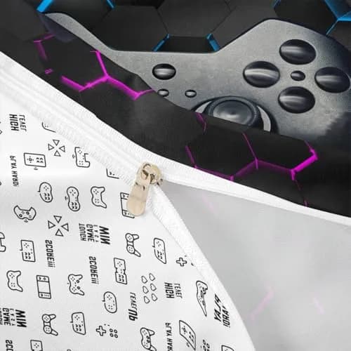 Erosebridal Kids Teens Video Games Duvet Cover Set | Gaming Controller Pattern, Full Size, Microfiber, All Seasons thumbnail 4