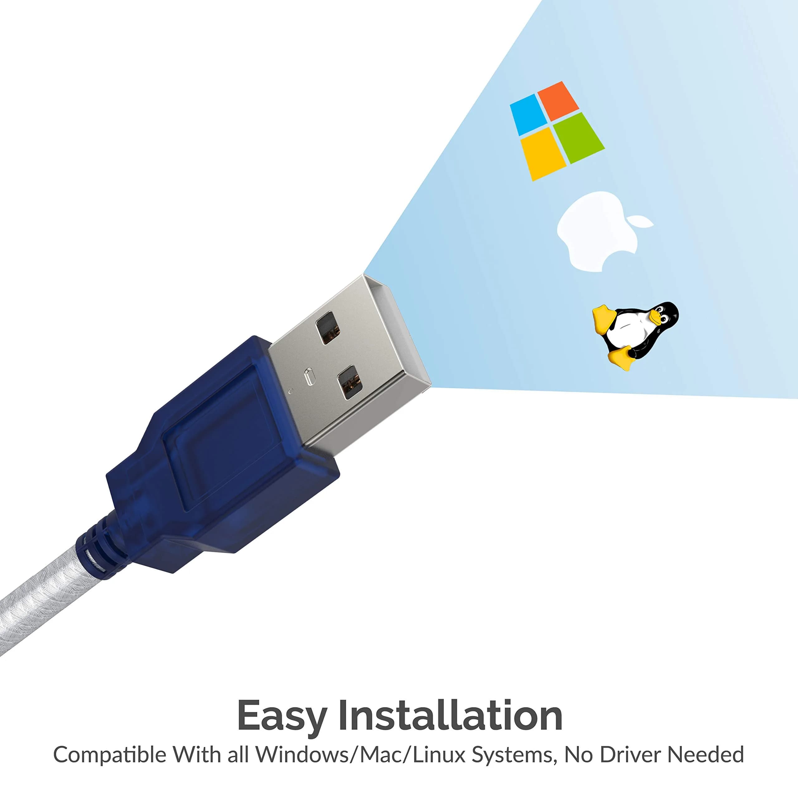 Sabrent USB 2.0 to Serial DB9 RS232 Converter Cable 10ft (3.05m) | Plug & Play OS Compatibility - view 5