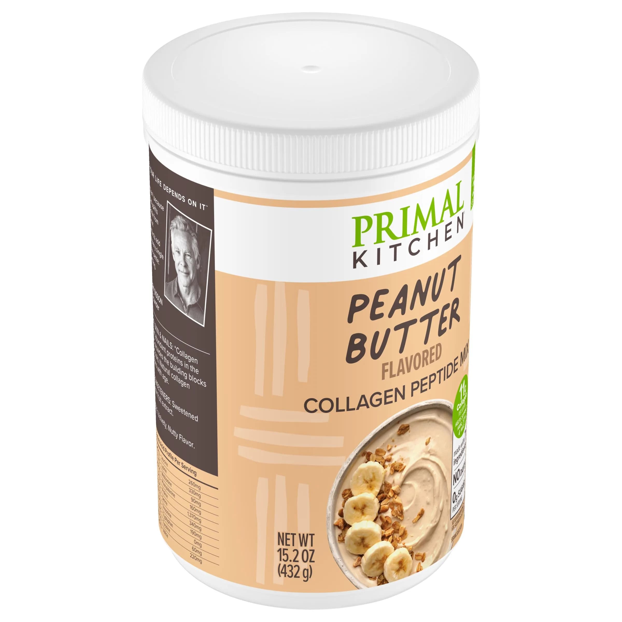 Primal Kitchen Peanut Butter Flavor Collagen Fuel Drink Mix 405g (14.3 Ounces) | Keto Certified Collagen Peptides for Skin, Hair, Nails - view 6