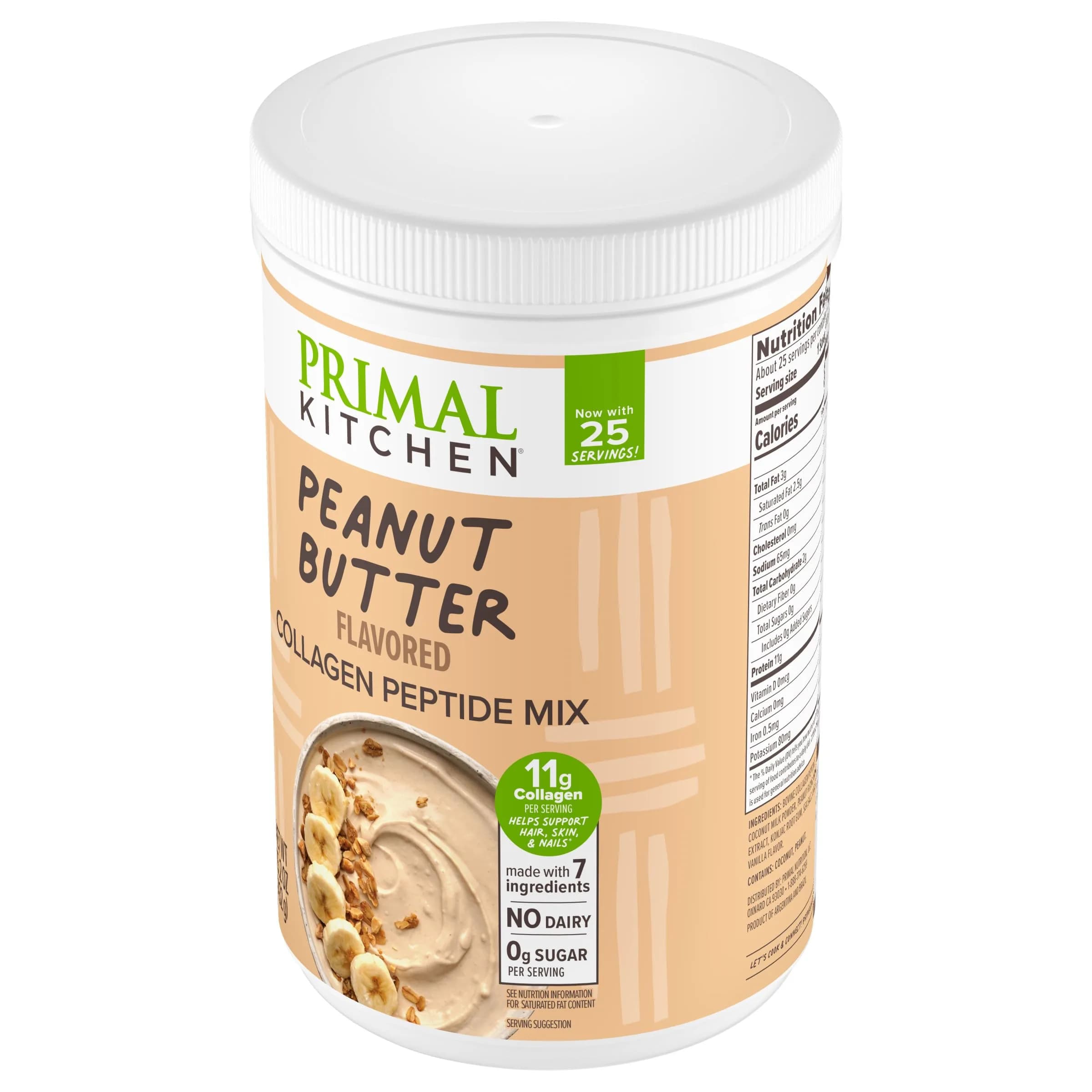 Primal Kitchen Peanut Butter Flavor Collagen Fuel Drink Mix 405g (14.3 Ounces) | Keto Certified Collagen Peptides for Skin, Hair, Nails - view 7