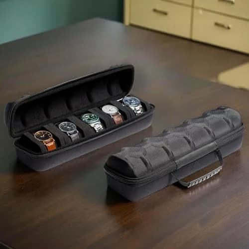 AUKURA Hard Watch Travel Case, 5 Slot | Compact & Durable Travel Organizer with Anti-Move Pillow thumbnail 4