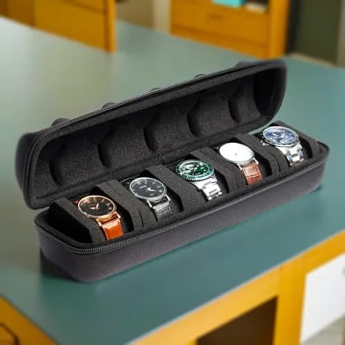 AUKURA Hard Watch Travel Case, 5 Slot | Compact & Durable Travel Organizer with Anti-Move Pillow thumbnail 2